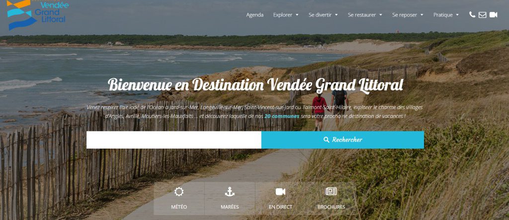 Site internet 2018 de la Destination Vendée Grand Littoral